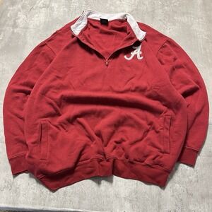 Alabama Crimson Tide Roll Tide Mens 3XT Red Embroidered Pullover Quarter Zip